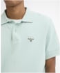 Men's Barbour Lightweight Short Sleeve Sports Cotton Polo Shirt - Mint Blue