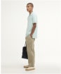 Men's Barbour Lightweight Short Sleeve Sports Cotton Polo Shirt - Mint Blue