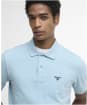 Men's Barbour Lightweight Short Sleeve Sports Cotton Polo Shirt - Surf Blue