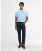 Men's Barbour Lightweight Short Sleeve Sports Cotton Polo Shirt - Surf Blue