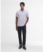 Men's Barbour Lightweight Short Sleeve Sports Cotton Polo Shirt - Heather Mist