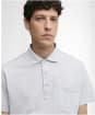 Men's Barbour Steventon Linen Blend Tailored Fit Polo Shirt - Blue Haze