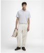 Men's Barbour Steventon Linen Blend Tailored Fit Polo Shirt - Blue Haze