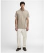 Men's Barbour Steventon Linen Blend Tailored Fit Polo Shirt - Concrete