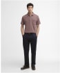 Men's Barbour Steventon Linen Blend Tailored Fit Polo Shirt - Peppercorn