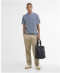Men's Barbour Washed Tartan Tailored Fit Pique Polo Shirt - Washed Blue