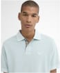 Men's Barbour Washed Tartan Tailored Fit Pique Polo Shirt - Washed Sky
