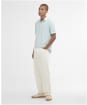 Men's Barbour Washed Tartan Tailored Fit Pique Polo Shirt - Washed Sky
