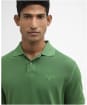 Men's Barbour Washed Tartan Tailored Fit Pique Polo Shirt - Washed Green