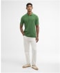 Men's Barbour Washed Tartan Tailored Fit Pique Polo Shirt - Washed Green