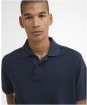 Men's Barbour Washed Tartan Tailored Fit Pique Polo Shirt - Washed Navy