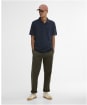 Men's Barbour Washed Tartan Tailored Fit Pique Polo Shirt - Washed Navy