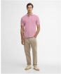 Men's Barbour Washed Tartan Tailored Fit Pique Polo Shirt - Washed Pink