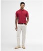 Men's Barbour Washed Tartan Tailored Fit Pique Polo Shirt - Washed Red