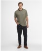 Men's Barbour Weston Textured Polo Shirt - Mid Olive