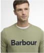 Men's Barbour Pique Applique Crew Sweatshirt - Laurel Green