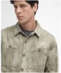 Men's Barbour Ross Printed Overshirt - Grey Olive