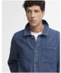 Men's Barbour Aickmen Textured Denim Overshirt - Indigo