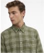 Men's Barbour International Heanes Waffle Check Shirt - Burnt Olive