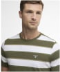 Men's Barbour Meldon Stripe T-Shirt - Olive