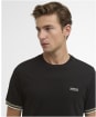 Men's Barbour International Burnwood Tipped Cuff T-Shirt - Black