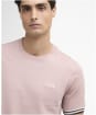 Men's Barbour International Burnwood Tipped Cuff T-Shirt - Woodrose