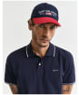 Men's GANT Tipped Pique Rugger Short Sleeve Cotton Polo Shirt - Evening Blue
