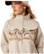 Women's Ariat Running Wild 1/2 Zip Sweatshirt - Oatmeal Heather