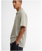 Men's Barbour Farlam Striped Tailored Polo Shirt - Whisper White