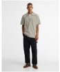 Men's Barbour Farlam Striped Tailored Polo Shirt - Whisper White