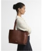 Women's Barbour Alder Large Leather Tote Bag - Brown