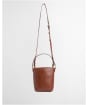 Women's Barbour Cedar Mini Leather Bucket Bag - Brown