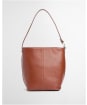 Women's Barbour Cedar Large Leather Bucket Bag - Brown