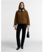 Women's Barbour Penny Fleece Casual Jacket - Tan / Ecru
