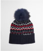 Women's Barbour Kingsford Fair Isle Beanie Hat - Navy