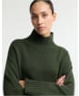Women's Barbour Woodhouse Cashmere Blend Funnel Neck Knitted Jumper - Olive