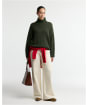 Women's Barbour Woodhouse Cashmere Blend Funnel Neck Knitted Jumper - Olive