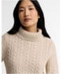 Women's Barbour Ambleside Cable Knitted Jumper - Oatmeal