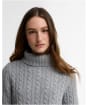 Women's Barbour Ambleside Cable Knitted Jumper - Grey Marl