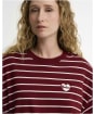 Women's Barbour Ambleside Striped Top - CRANBERRY RED/C