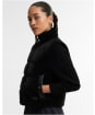 Women's Barbour International Balaton Faux Velvet Quilted Sweater - Black
