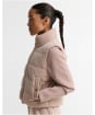 Women's Barbour International Balaton Faux Velvet Quilted Sweater - Nutmeg