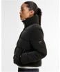 Women's Barbour International Halina Faux Velvet Puffer Jacket - Black