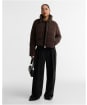 Women's Barbour International Halina Faux Velvet Puffer Jacket - Truffle