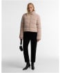 Women's Barbour International Halina Faux Velvet Puffer Jacket - Nutmeg