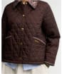 Women's Barbour Icons Tartan Collar Cropped Liddesdale Quilted Jacket - Rustic / Muted