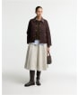 Women's Barbour Icons Tartan Collar Cropped Liddesdale Quilted Jacket - Rustic / Muted