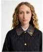 Women's Barbour Icons Tartan Collar Modern Liddesdale Quilted Jacket - Black / Ancient 