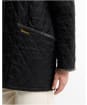 Women's Barbour Icons Tartan Collar Modern Liddesdale Quilted Jacket - Black / Ancient 