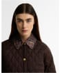 Women's Barbour Icons Tartan Collar Modern Liddesdale Quilted Jacket - Rustic / Muted